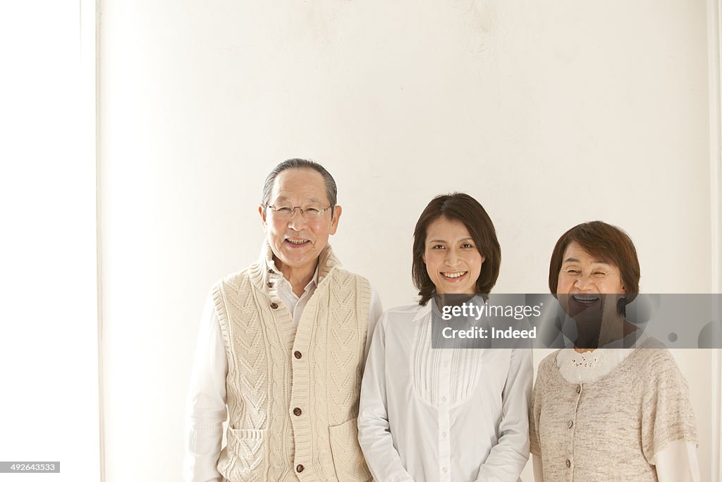 Portrait of parents with one daughter
