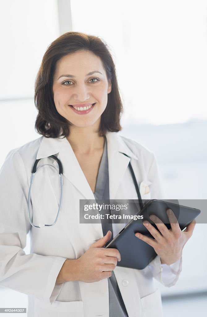 Portrait of female doctor, Jersey City, New Jersey, USA