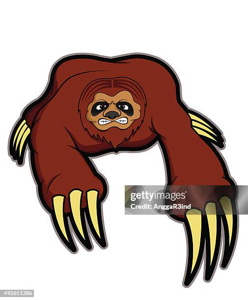 faultier vektor-comic - baumbewohnendes tier stock-grafiken, -clipart, -cartoons und -symbole