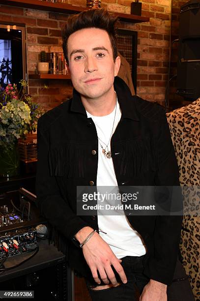 Presenter Nick Grimshaw attends a preview of the Nick Grimshaw x TOPMAN collection at TopShop on October 14, 2015 in London, England.