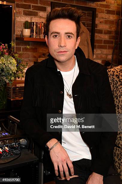 Presenter Nick Grimshaw attends a preview of the Nick Grimshaw x TOPMAN collection at TopShop on October 14, 2015 in London, England.