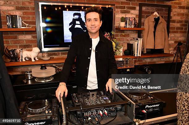 Presenter Nick Grimshaw attends a preview of the Nick Grimshaw x TOPMAN collection at TopShop on October 14, 2015 in London, England.