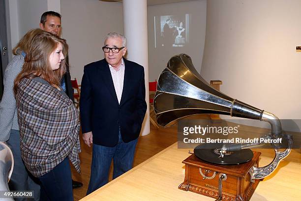 Director Martin Scorsese and his daughter Francesca Visit the 'Jerome Seydoux - Pathe Foundation' on October 14, 2015 in Paris, France.