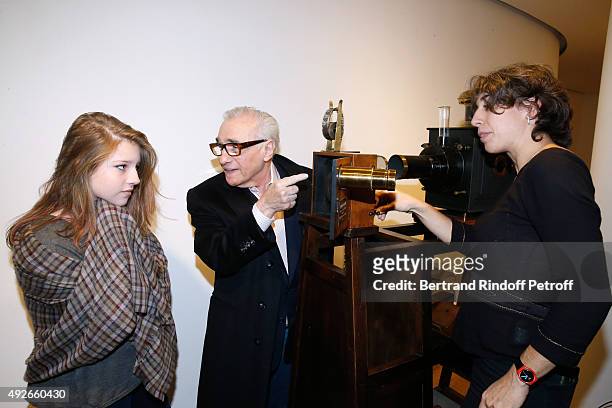 Director Martin Scorsese and his daughter Francesca Visit the 'Jerome Seydoux - Pathe Foundation' on October 14, 2015 in Paris, France.