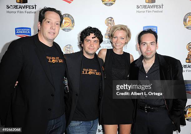 Producer Shaked Berenson, producer Patrick Ewald, director Axelle Carolyn and director Mike Mendez arrive for the Screamfest Horror Film Festival -...