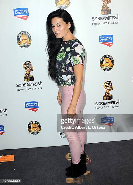 Actress Alexis Iacono arrives for the Screamfest Horror Film Festival - Opening Night Screening Of "Tales Of Halloween" held at TCL Chinese 6...