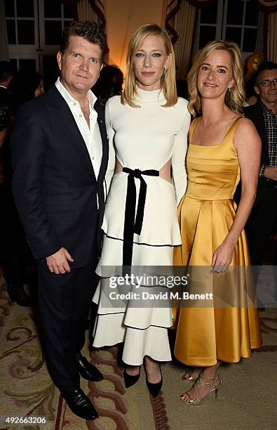 Ambassador Matthew Barzun, actress Cate Blanchett and Mrs Brooke Barzun attend The Academy Of Motion Pictures Arts & Sciences new members reception...