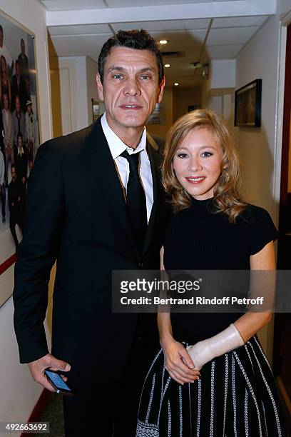 Actors Marc Lavoine and Geraldine Martineau present the Theater Play 'Le Poisson belge', performed at 'La Pepiniere Theatre', during the 'Vivement...