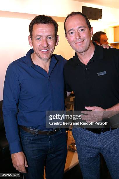 Humorists Dany Boon and Jean-Francois Cayrey wich Show 'lls sont cons ou c'est moi ?', performed at 'Palais des glaces', is produced by Dany Boon...