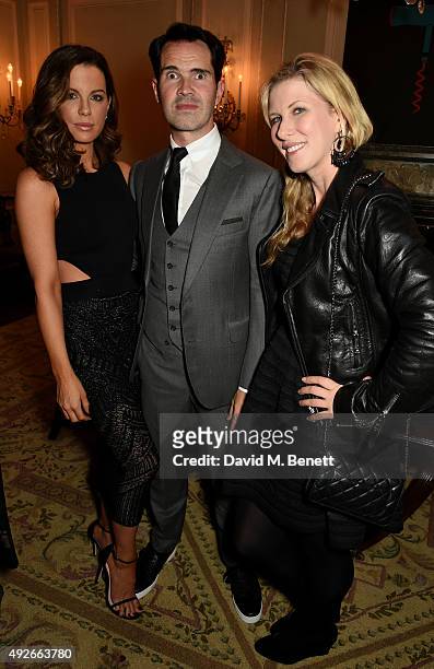 Actress Kate Beckinsale, comedian Jimmy Carr and Karoline Copping attend The Academy Of Motion Pictures Arts & Sciences new members reception hosted...