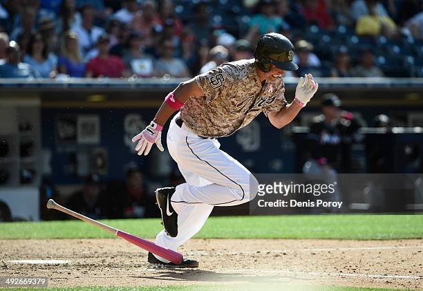 Will Venable of the San Diego Padres plays during a baseball game against the Miami Marlins at Petco Park May 11, 2014 in San Diego, California.