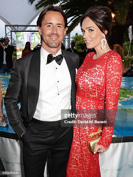 Jay Rutland and Tamara Ecclestone attend the welcome party for Puerto Azul Experience Night at Villa St George on May 21, 2014 in Cannes, France.