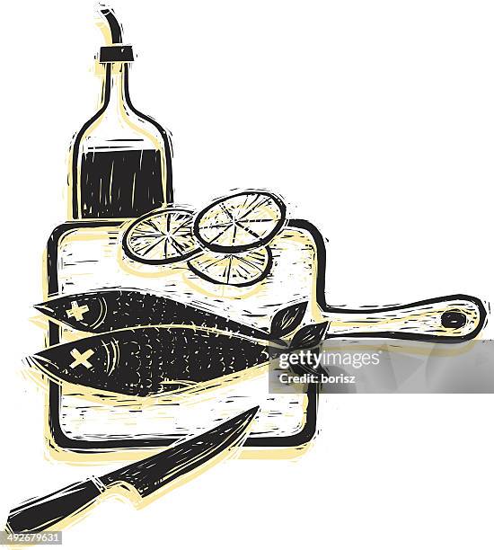 rustic cooking - brunch background stock illustrations