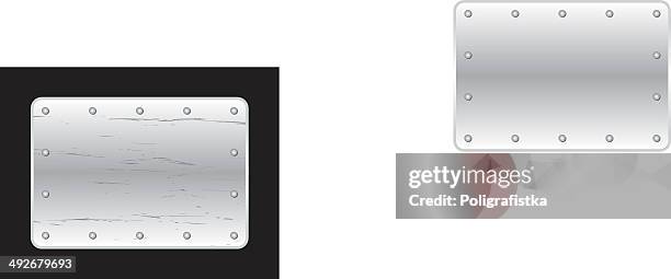 metal plate - white placard stock illustrations