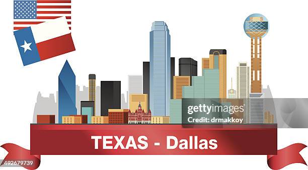 dallas skyline - dallas texas stock illustrations