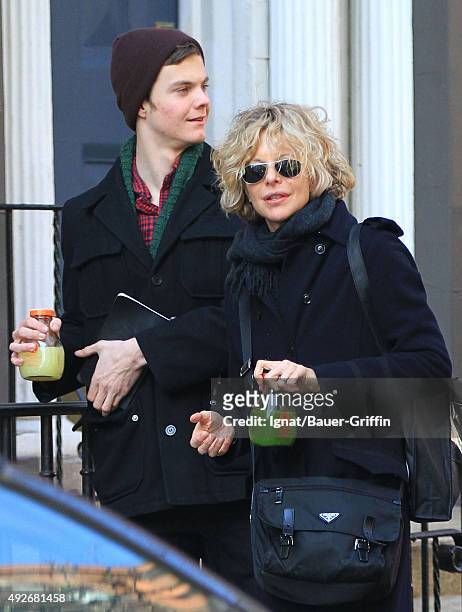 Meg Ryan and her son Jack Henry Quaid are seen on March 28, 2011 in New York City.