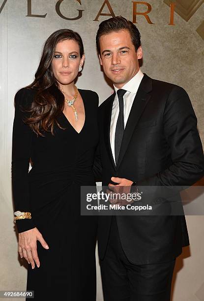 Actress Liv Tyler and president, Bulgari North America Daniel Paltridge attend the BVLGARI & ROME: Eternal Inspiration Opening Night on October 14,...