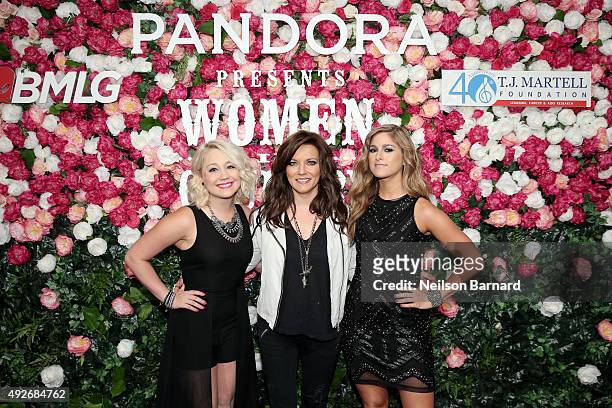 Singer RaeLynn, singer Martina McBride and singer Cassadee Pope attend Pandora Presents: Women In Country on October 14, 2015 at The Altman Building...