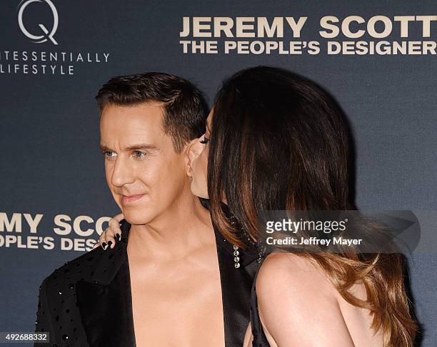 Designer Jeremy Scott and singer Katy Perry arrive at the Premiere Of The Vladar Company's 'Jeremy Scott: The People's Designer' at TCL Chinese 6...