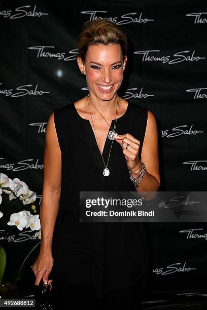 Kim Heinzelmann attends the Thomas Sabo grand flagship store opening on October 14, 2015 in Munich, Germany.