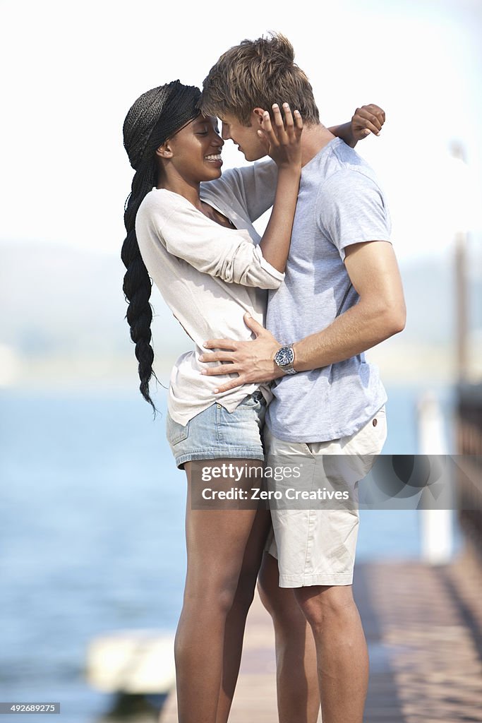 Young couple embracing