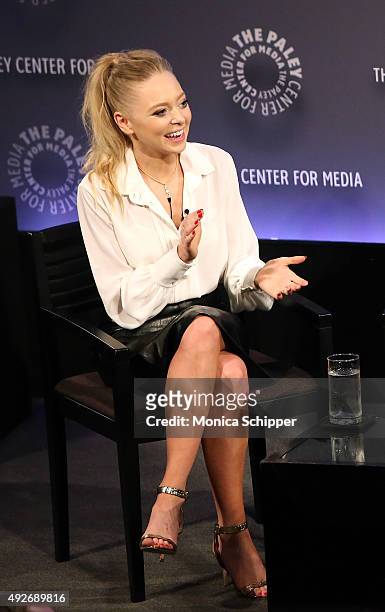 Actress Portia Doubleday speaks at The Paley Center for Media on October 14, 2015 in New York City.