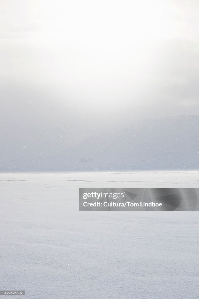 Fog over water and horizon line