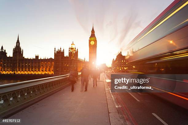 sun setting behind big ben in london. - portcullis house stock pictures, royalty-free photos & images