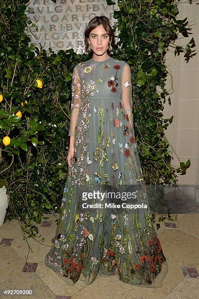 Alexa Chung attends the BVLGARI & ROME: Eternal Inspiration Opening Night on October 14, 2015 in New York City.