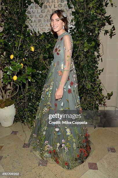 Alexa Chung attends the BVLGARI & ROME: Eternal Inspiration Opening Night on October 14, 2015 in New York City.