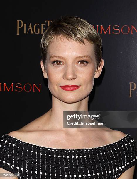 Actress Mia Wasikowska attends the "Crimson Peak" New York premiere at AMC Loews Lincoln Square on October 14, 2015 in New York City.