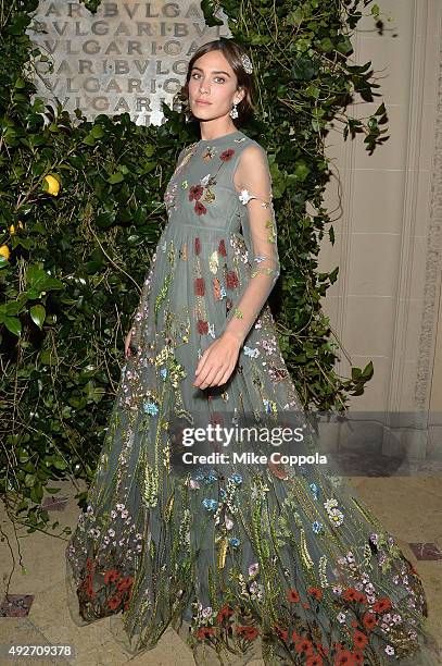 Alexa Chung attends the BVLGARI & ROME: Eternal Inspiration Opening Night on October 14, 2015 in New York City.