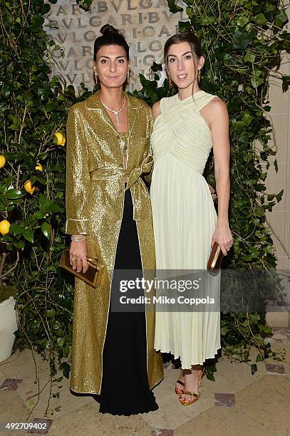 Giovanna Battaglia and Erin Hazelton attend the BVLGARI & ROME: Eternal Inspiration Opening Night on October 14, 2015 in New York City.