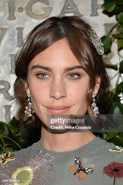 Alexa Chung attends the BVLGARI & ROME: Eternal Inspiration Opening Night on October 14, 2015 in New York City.