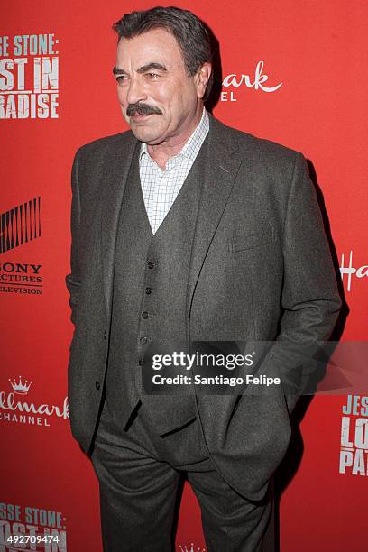 Tom Selleck attends "Jess Stone: Lost In Paradise" New York Premiere at Roxy Hotel on October 14, 2015 in New York City.