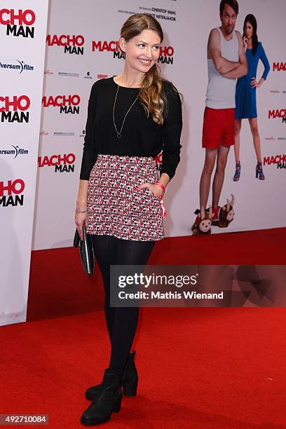 Amrei Haardt attends the German premiere of the film 'Macho Man' at Cinedom on October 14, 2015 in Cologne, Germany.