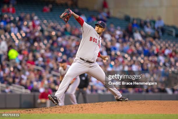 Felix Doubront of the Boston Red Sox pitches against the Minnesota Twins on May 14, 2014 at Target Field in Minneapolis, Minnesota. The Red Sox...