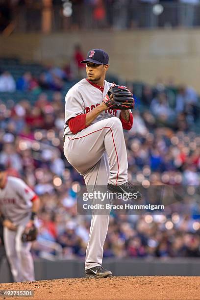 Felix Doubront of the Boston Red Sox pitches against the Minnesota Twins on May 14, 2014 at Target Field in Minneapolis, Minnesota. The Red Sox...