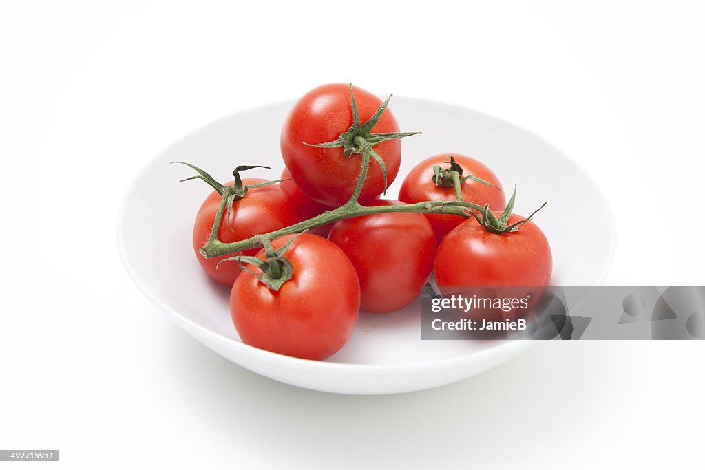 Cherry Tomato's on a white plate