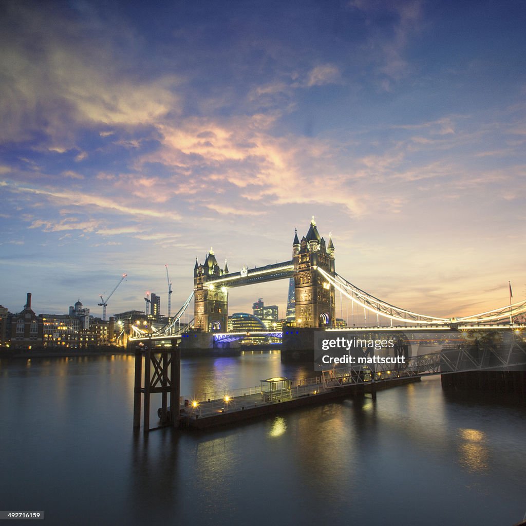 United Kingdom, London, Tower Bridge at night