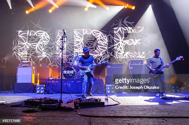 Mark Gardener of Ride performs on stage at Brixton Academy on October 14, 2015 in London, United Kingdom.