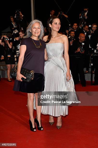 Marion Cotillard and her mother Niseema Theillaud attend the "L'Homme Qu'On Aimait Trop" premiere during the 67th Annual Cannes Film Festival on May...