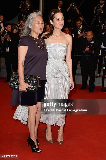 Marion Cotillard and her mother Niseema Theillaud attend the "L'Homme Qu'On Aimait Trop" premiere during the 67th Annual Cannes Film Festival on May...