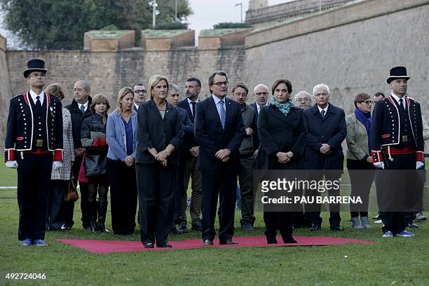Barcelona's mayor Ada Colau , Catalonia's regional government president and leader of the Catalan Democratic Convergence party Artur Mas and Catalan...