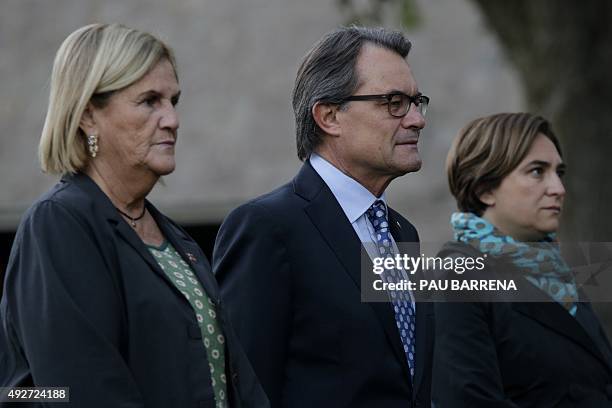 Barcelona's mayor Ada Colau , Catalonia's regional government president and leader of the Catalan Democratic Convergence party Artur Mas and Catalan...