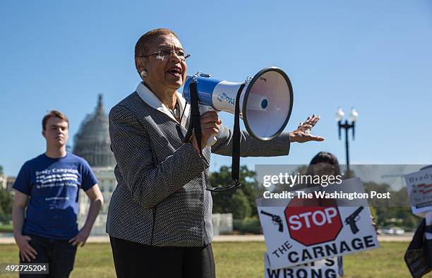 Congresswoman Eleanor Holmes Norton, joins a rally of university students, organized by the Brady Campaign to Prevent Gun Violence, on Capitol Hill...