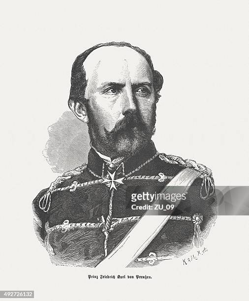 prince charles of prussia, published in 1871 - prince charles of prussia stock illustrations