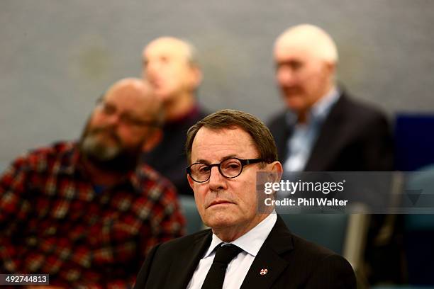 John Banks attends the Auckland High Court on May 22, 2014 in Auckland, New Zealand. Mr Banks has been charged with filing a false electoral return...