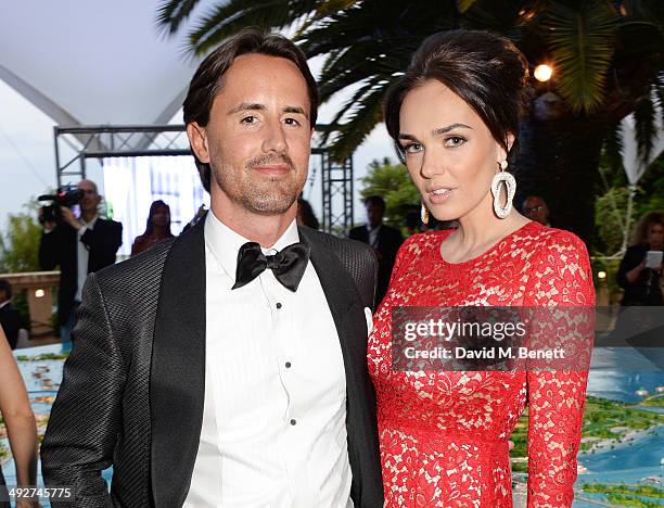 Jay Rutland and Tamara Ecclestone attend the welcome party for Puerto Azul Experience Night at Villa St George on May 21, 2014 in Cannes, France.