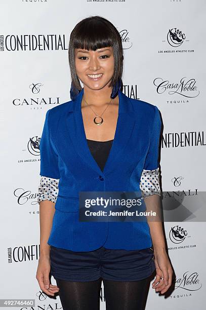 Actress Kiki Sukezane attends the Los Angeles Confidential Magazine's Men's Issue Event at The Los Angeles Athletic Club on October 14, 2015 in Los...